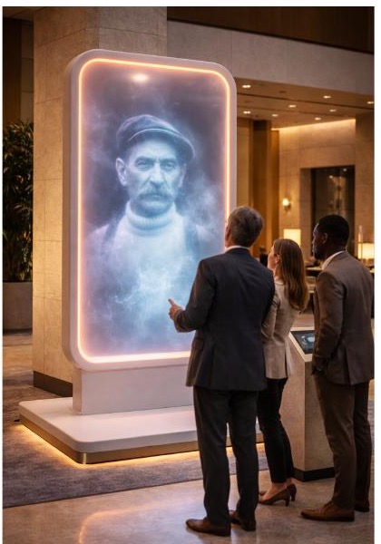 Foyer display: A standing presence in a lobby