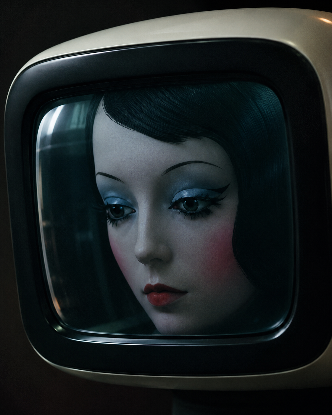 Close robot screen face