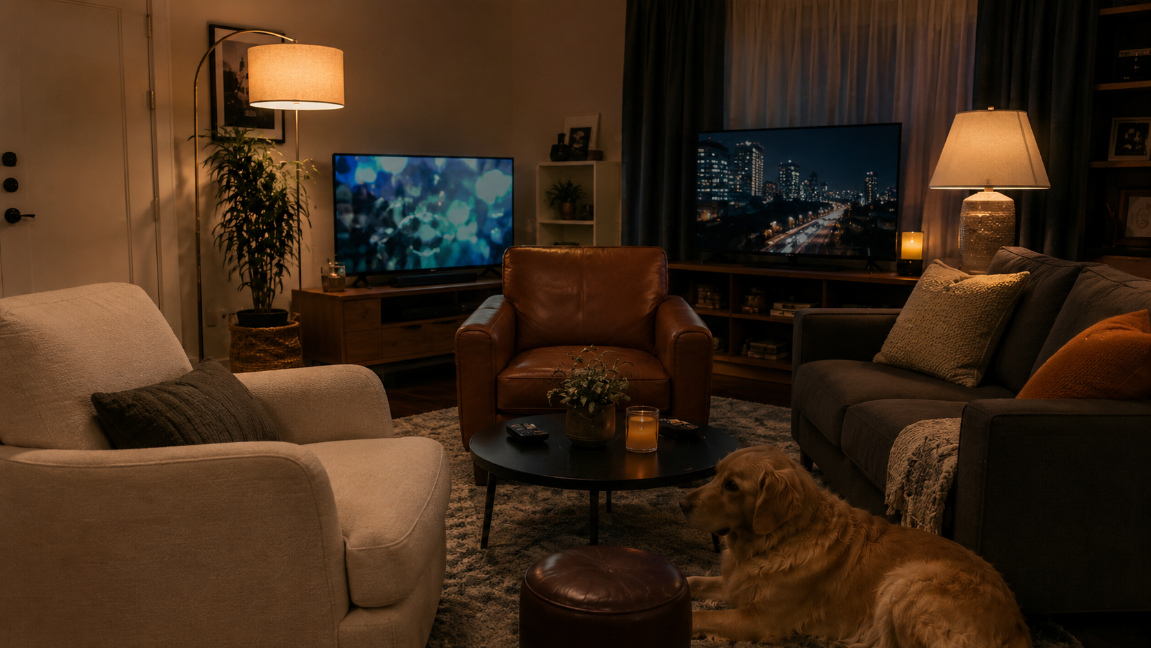 An ordinary contemporary apartment living room